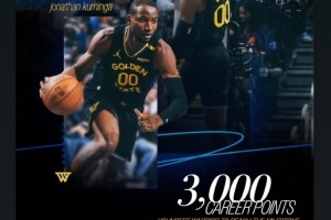 勇士队史最年轻的3000分先生！库明加转发：