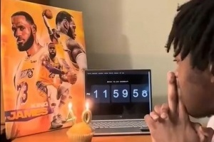 真的有心了！美媒晒球迷守着时钟倒计时为詹姆斯庆生