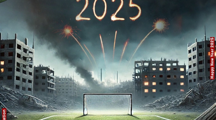 巴勒斯坦足协晒新年海报：充满痛苦和悲伤的一年过去了